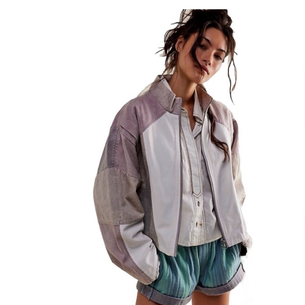 Free People We The Free Toni Pieced Jacket Medium Lavender Combo NWT